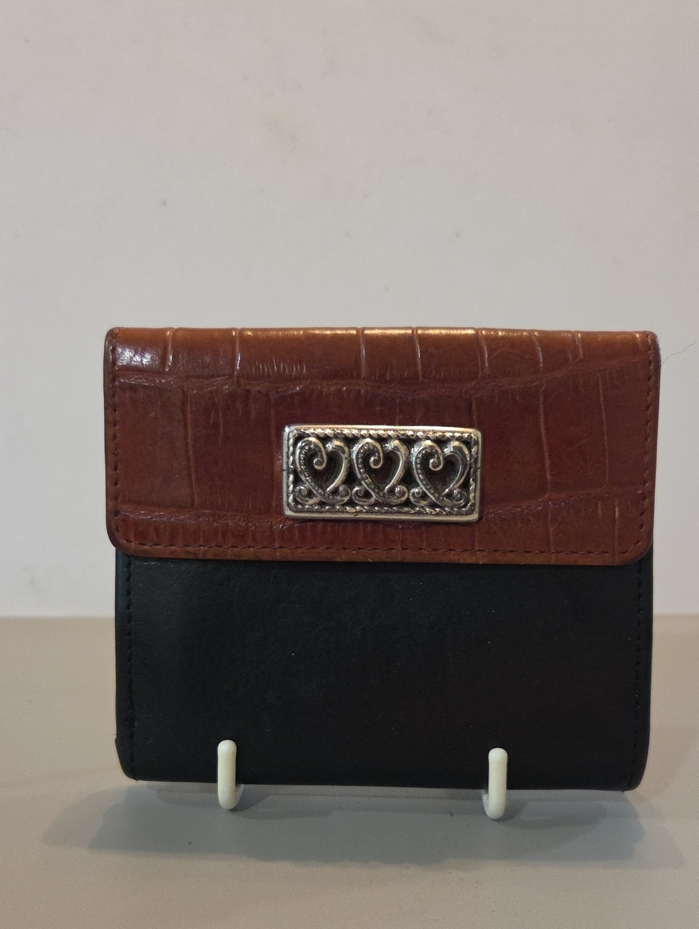 Bright9n Two-Tone Brown and Black Leather Women's Wallet